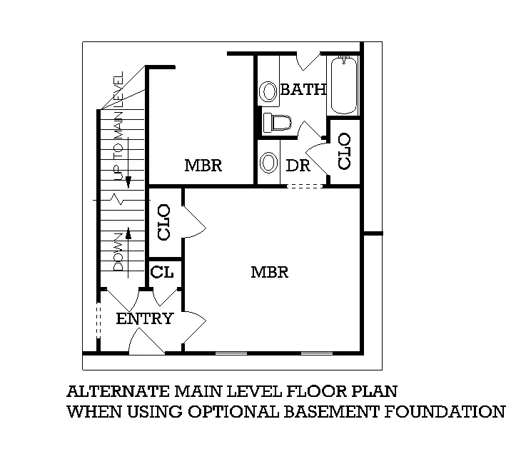 Main Level Stair Location with optional basement
